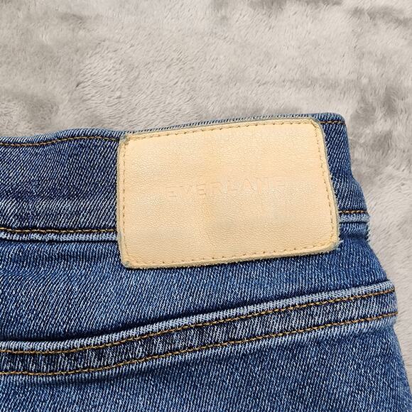 Everlane Jeans Womens 29 Blue The Vintage Skinny Jean Button Fly Raw Hem Stretch - Picture 6 of 15
